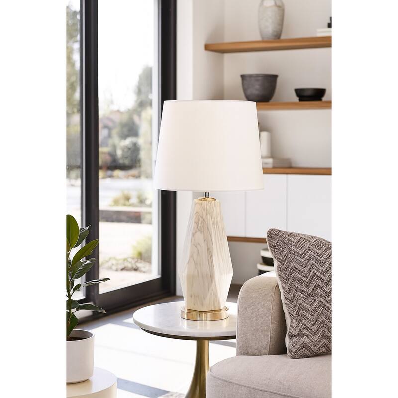 Urban Designs Off-White Glazed Ceramic Diamond-Shape Accent Table