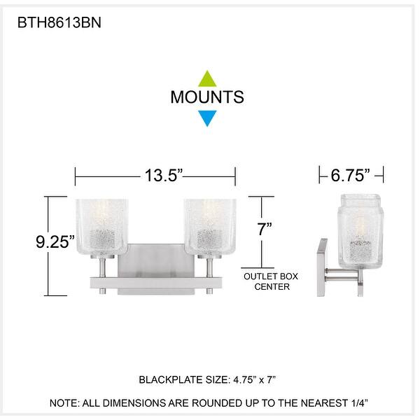 Brenthouse 2-Light Brushed Nickel Bath Light