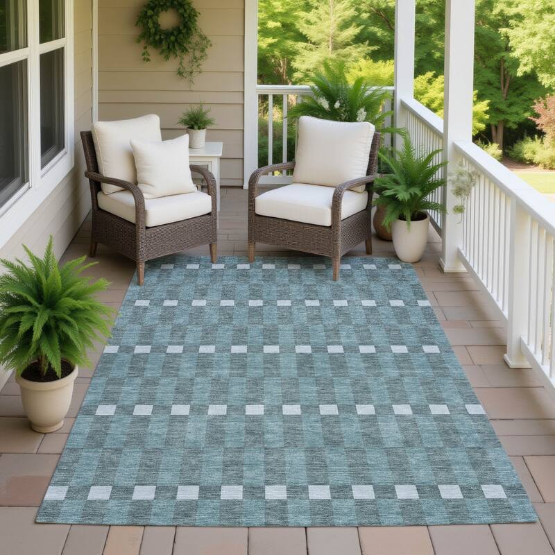 Machine Washable Indoor/ Outdoor Modern Augusta Chantille Rug