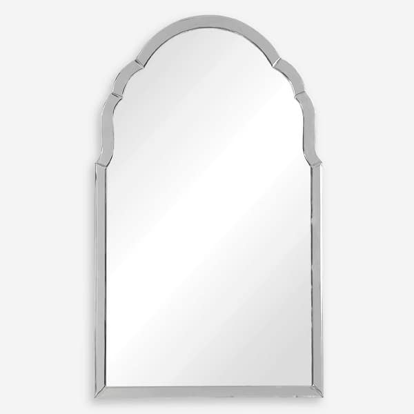 slide 2 of 6, Curved Beveled Wall Arch Mirror - 40" - Silver