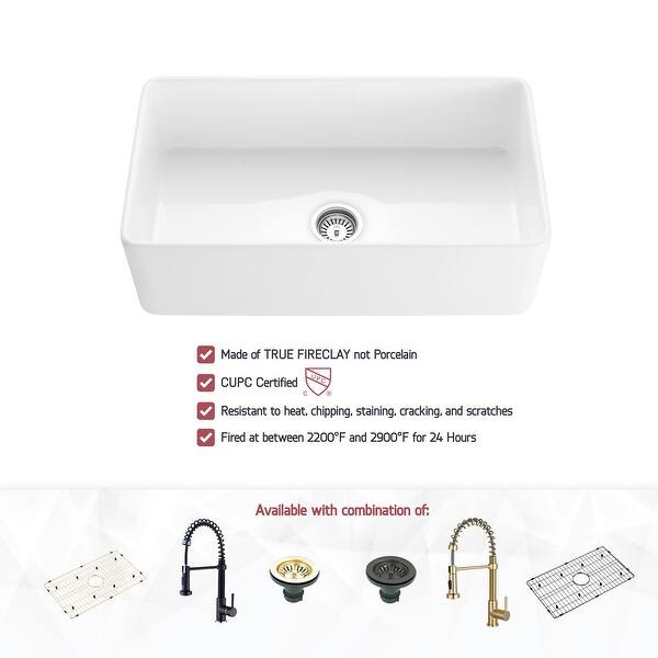 slide 2 of 17, 36-Inch Fireclay Farmhouse Kitchen Sink - Contemporary European Design