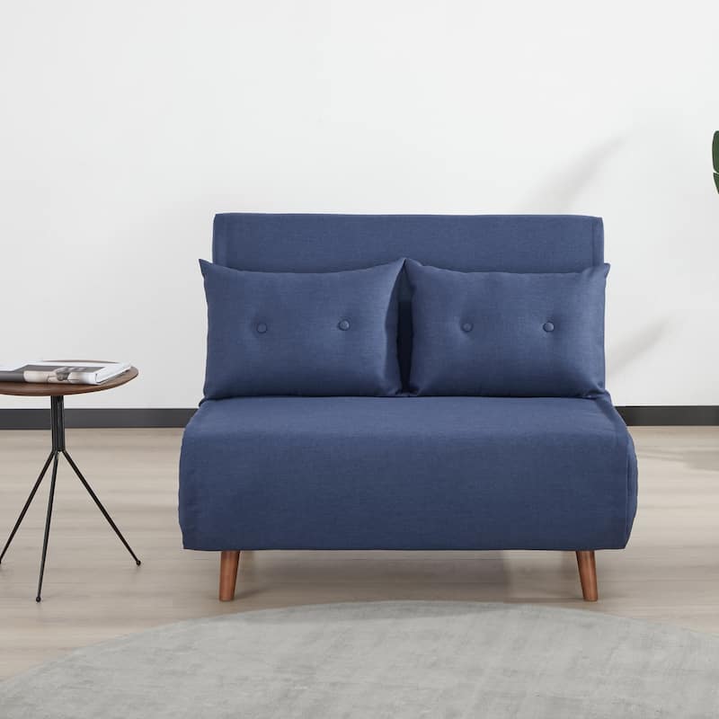 Haru 40" Convertible Lounge/ Sleeper Chair - Linen Blue