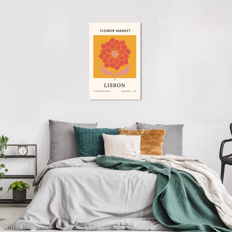 Wynwood Studio Canvas Floral and Botanical Flower Market Lisbon Orange Modern & Contemporary Wall Art Canvas Print - 24 x 36
