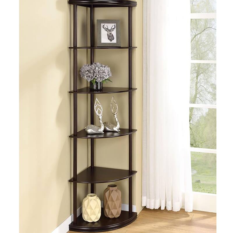 Cappuccino Corner Bookcase - Cappuccino