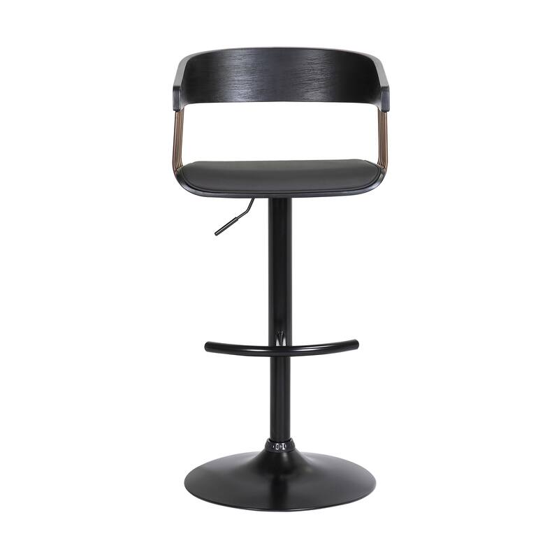 Larisa Metal and Wood Adjustable Height Swivel Bar Stool