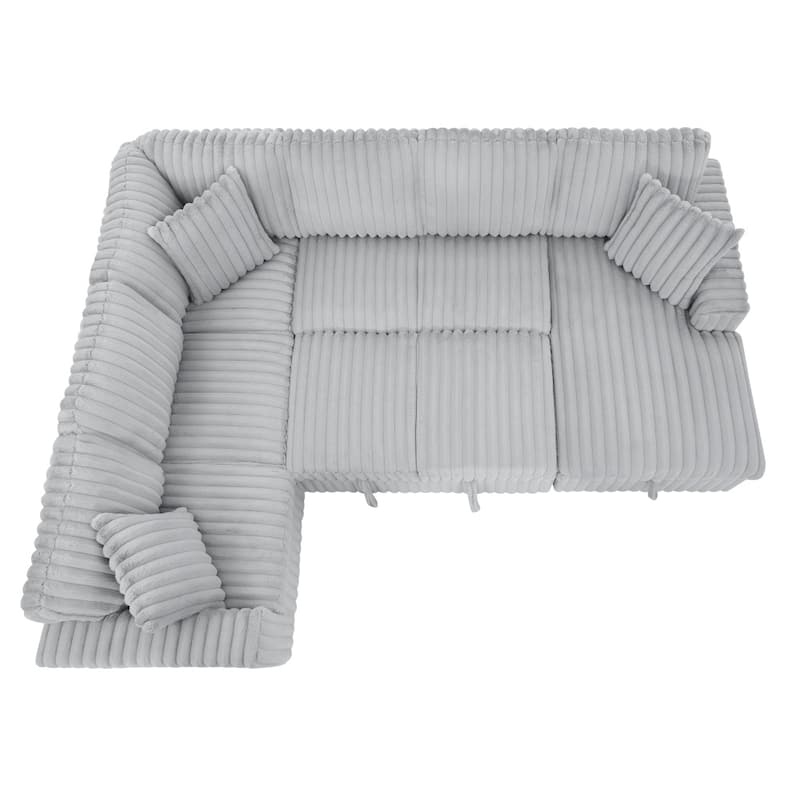 122" Oversized U Shape Sectional Sleeper Sofa Bed with USB Ports and Comfy Upholstered
