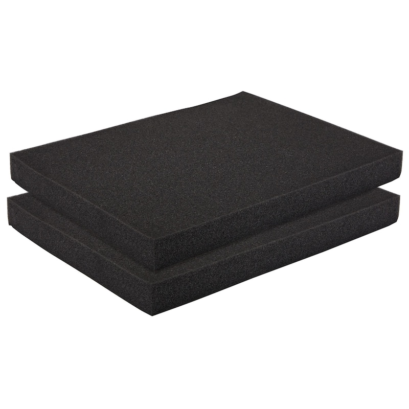 2 Pack Black Packing Foam Sheets, 1.5 Inch Polyurethane Cushioning