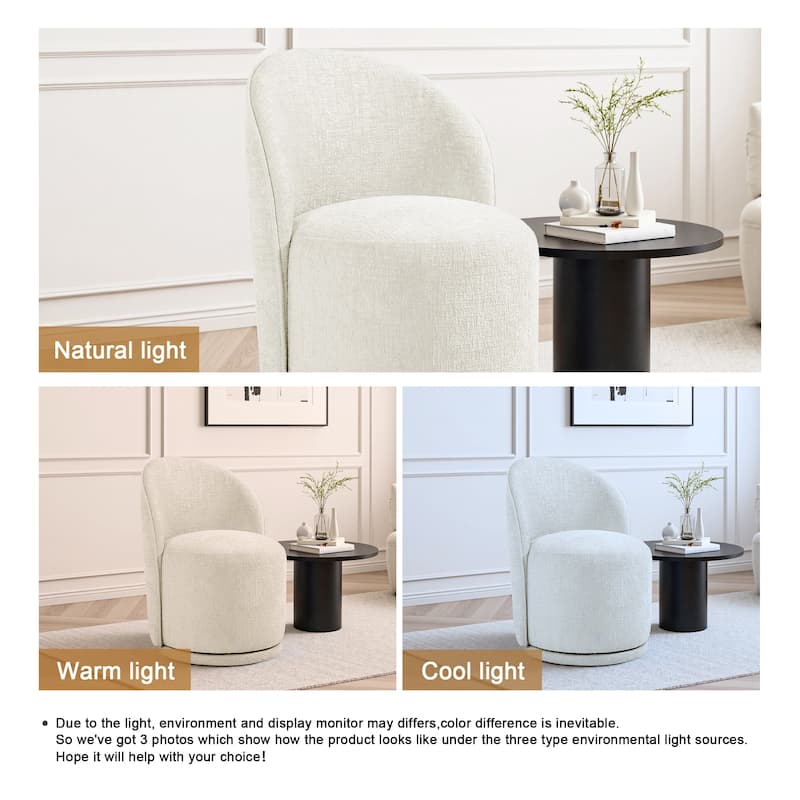 UIXE Modern Upholstered Swivel Armless Side Dining Chairs