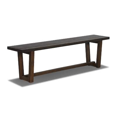 Cascais Solid Wood Bench with Industrial Base