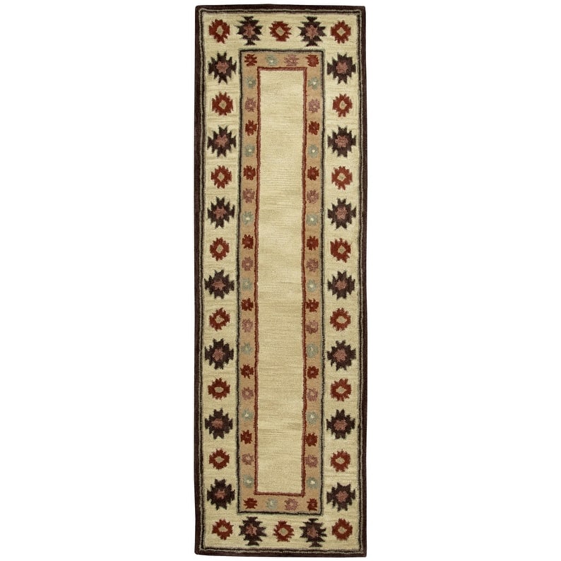 Alora Decor Ryder Hand-tufted Southwestern Wool Rug - 8' Runner - Tan - Runner