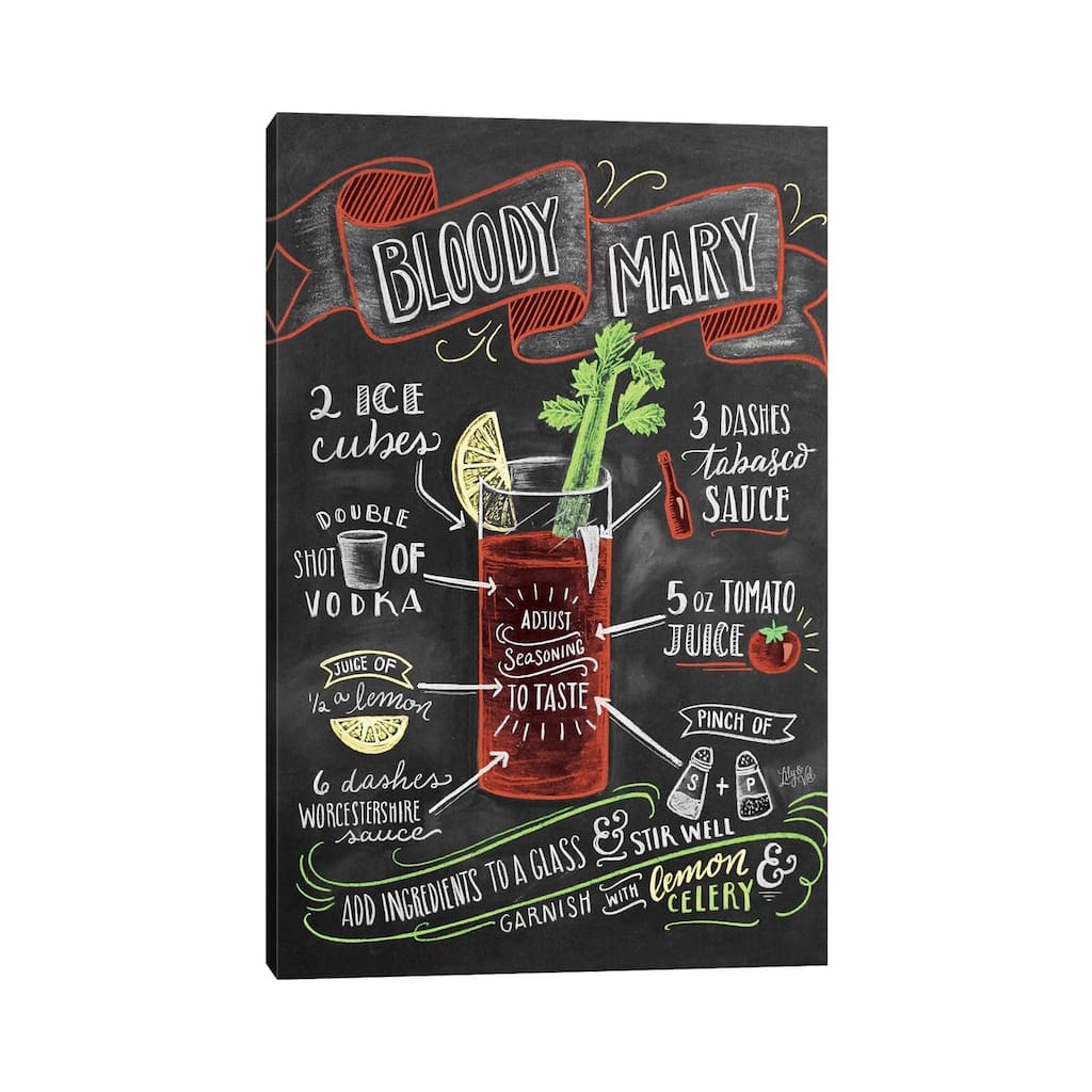 iCanvas "Bloody Mary Recipe" by Lily & Val Canvas Print