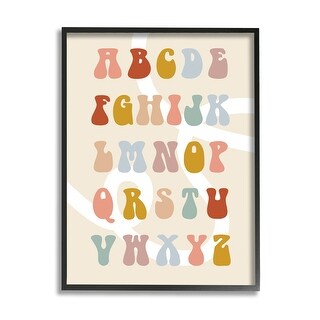 Stupell Alphabet with White Spiral Framed Giclee Art Design by Lil' Rue ...