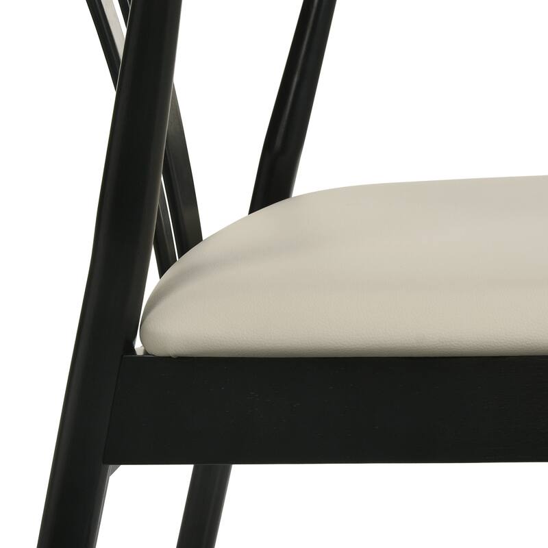 Roundhill Furniture Lavin Modern 5-Piece Dining Set, Dining Table with 2 Walnut and 2 Black Curved Back Chairs