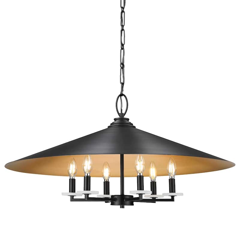Z-Lite 1953-32 Rialto 6 Light 32" Wide Pendant - Matte Black