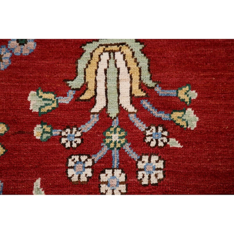 Vegetable Dye Oushak Turkish Rug Hand-knotted Wool Carpet - 6'5"x 8'3"