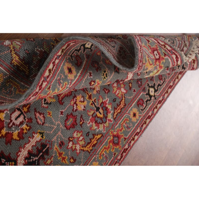 All-Over Gray Heriz Oriental Area Rug Handmade Wool Carpet - 3'1"x 5'3"