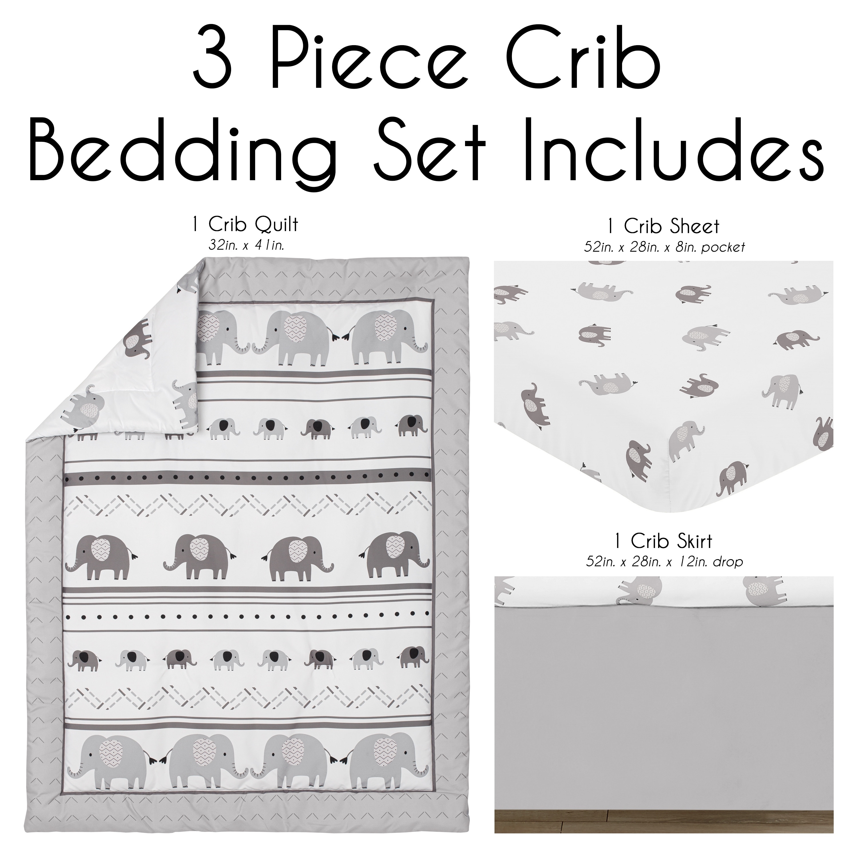 Boho elephant store crib bedding