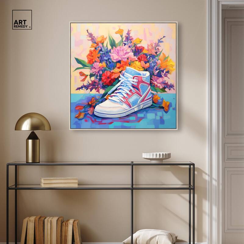 Colorful Sneaker Bouquet II Canvas by Art Remedy