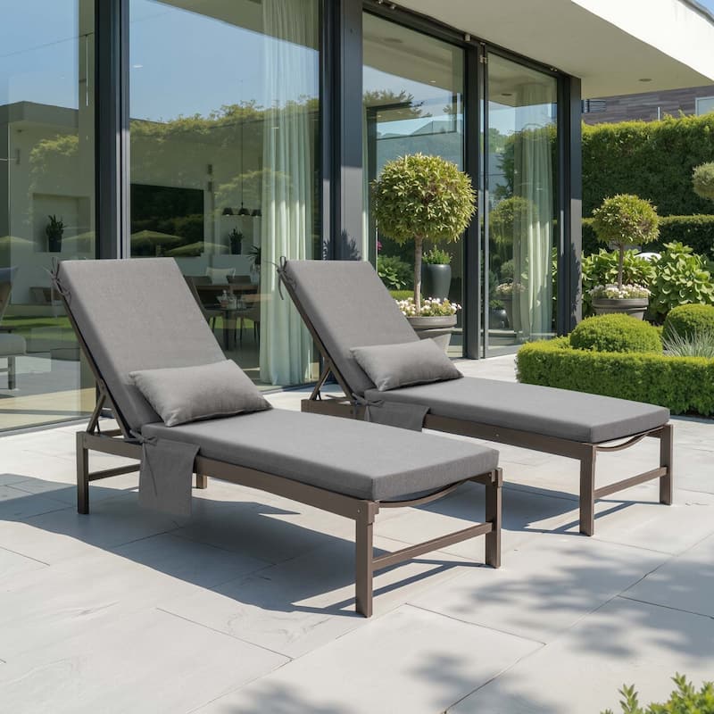 Outdoor Lounge Chair Cushions Patio Chaise Lounge Chair Seat Cushion with Pillow