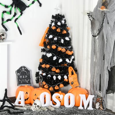 HOMCM Artificial Tree Multi-Colored Fiber Optic LED Pre-Lit Holiday Home Christmas Decoration