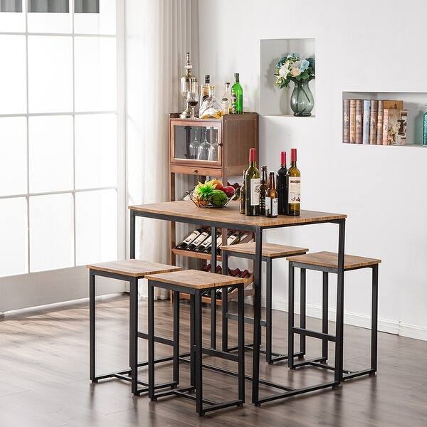 Shop Carbon Loft Harden Walnut Finish 5 Piece Counter Height Pub