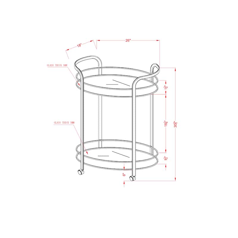 O'Fredericks Contemporary Chrome Metal 2-Shelf Serving Cart by Silver Orchid