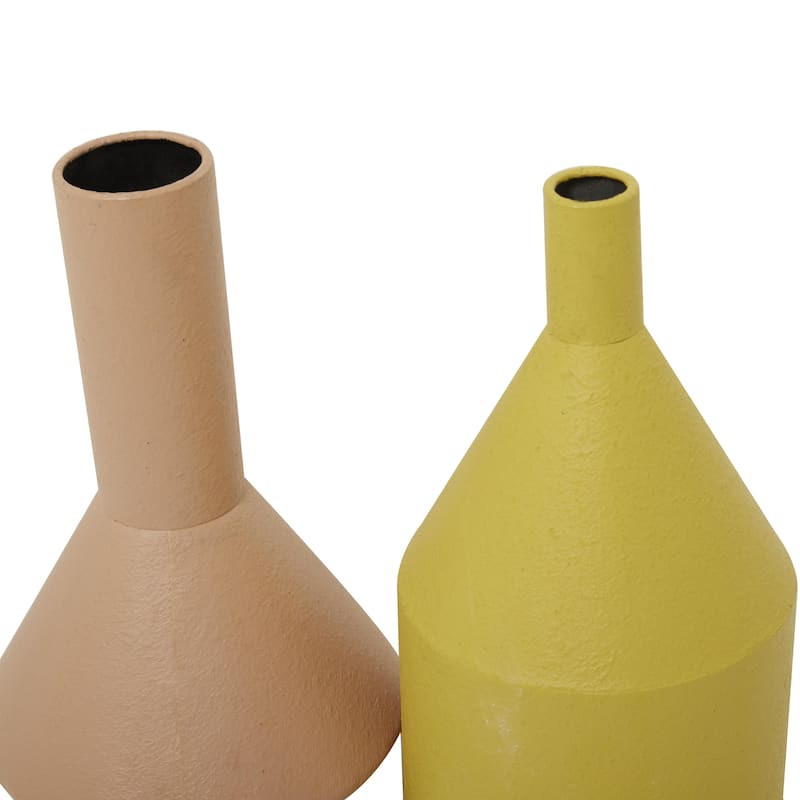 Metal Vase - Set of 2 Multi Colored - Roche River Decor