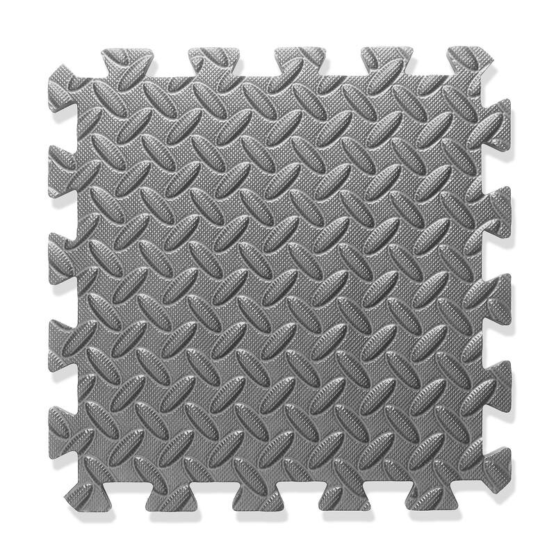 36 Gym Exercise Flooring Mats 12in Foam Workout Floor Tiles Gray - Medium