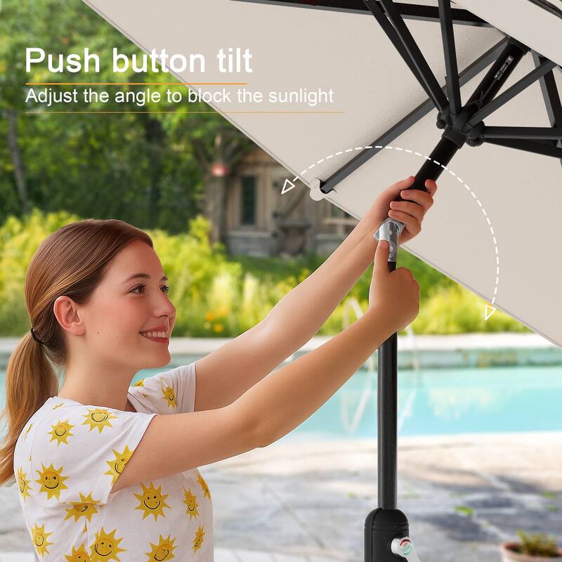 LIVOOSUN 9ft Patio Umbrella Outdoor Table Umbrella with Tilt and Crank