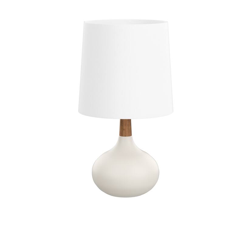 Maxax 14'' Ceramic And Wood Modern Table Lamp Set For Living Room/bedroom (Set of 2)