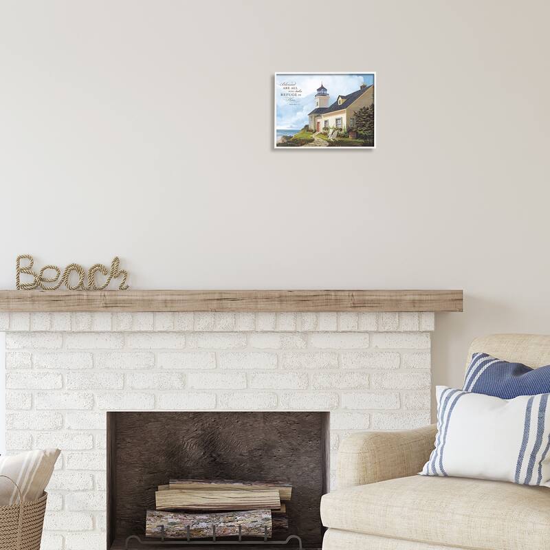 Stupell Religious Proverb Coastal Scene Framed Giclee Art Design by Michael Humphries