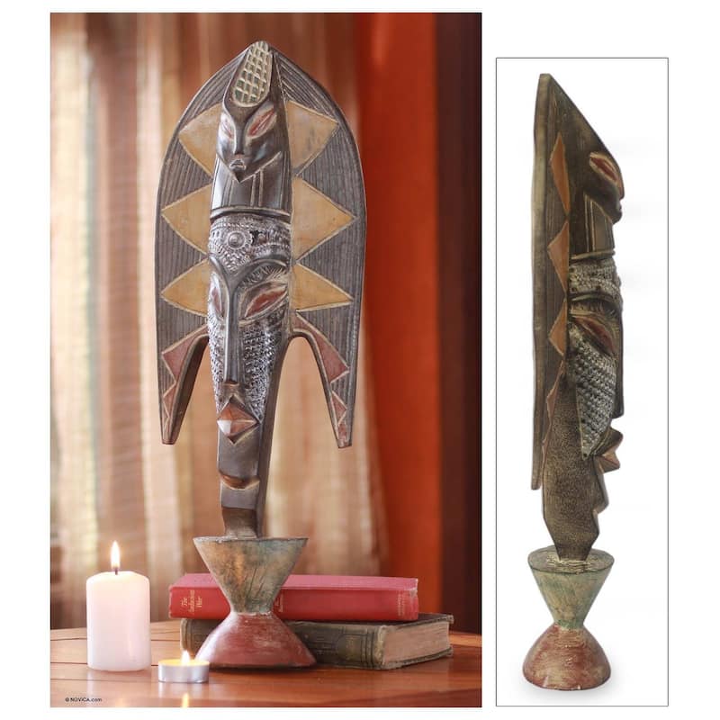 Handmade Man Named Asuo Ghanaian wood sculpture (Ghana) - 52 x 20 x 11