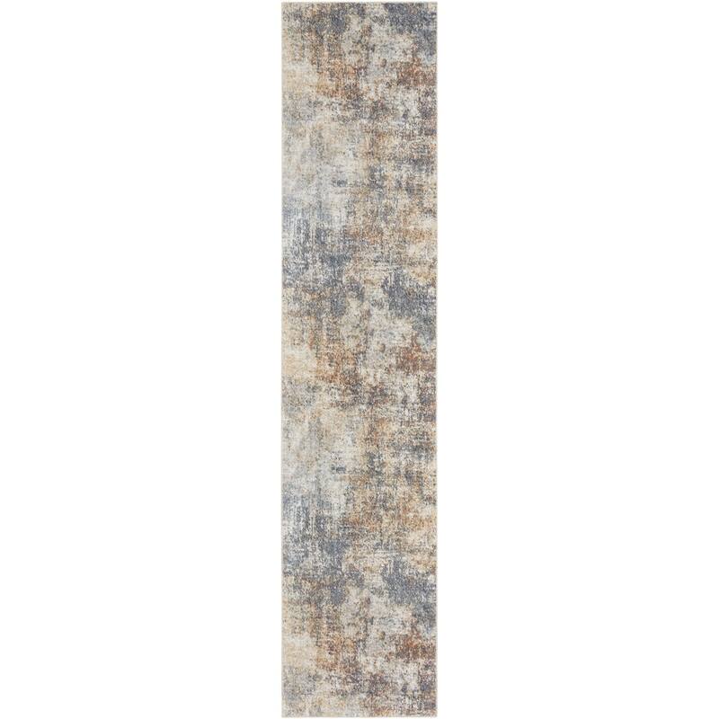 Pilog Power Loomed Abstract Modern Low Pile Area Rug By HomeRoots - 96' X '26' X '0.25