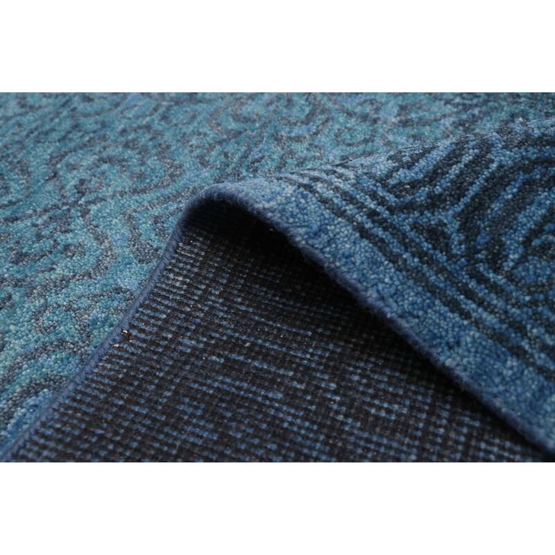 ECARPETGALLERY Hand-knotted Vibrance Blue Wool Rug - 8'1 x 10'0