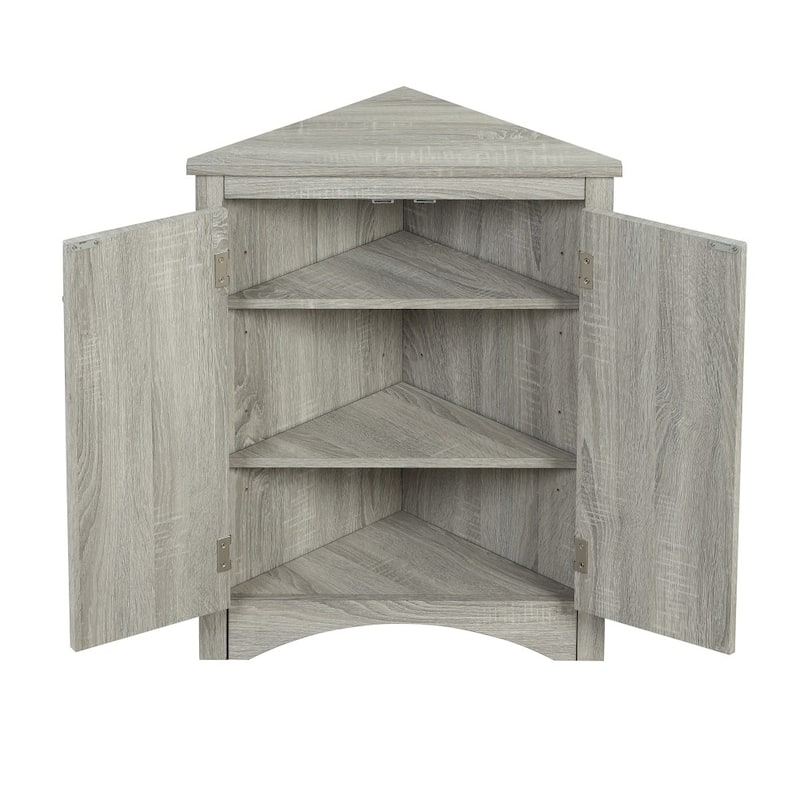 Triangle Bathroom Freestanding Storage Cabinet with Adjustable Shelves