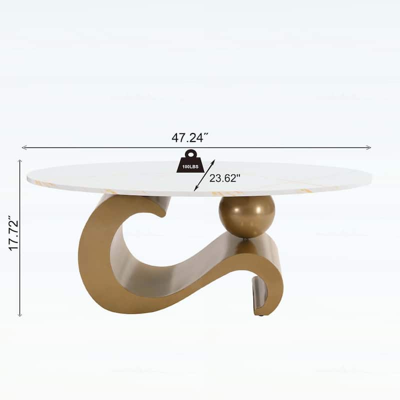 Nesting Coffee Table Set of 2,Oval and Round Design,Ideal for Modern Living Rooms