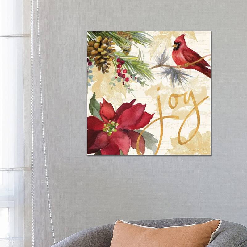 iCanvas "Christmas Poinsettia I" by Lanie Loreth Canvas Print - 26x26x1.5