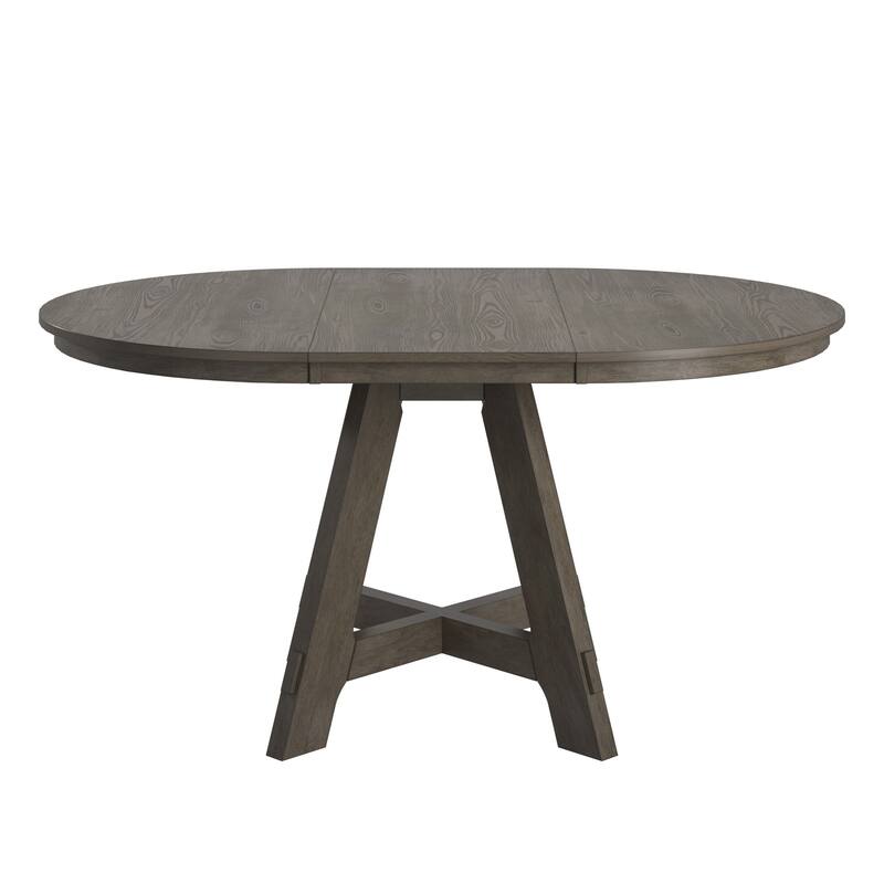Harstad 42"-60" Wood Finish Extendable Round Dining Set with Curved Back Chairs by iNSPIRE Q Modern
