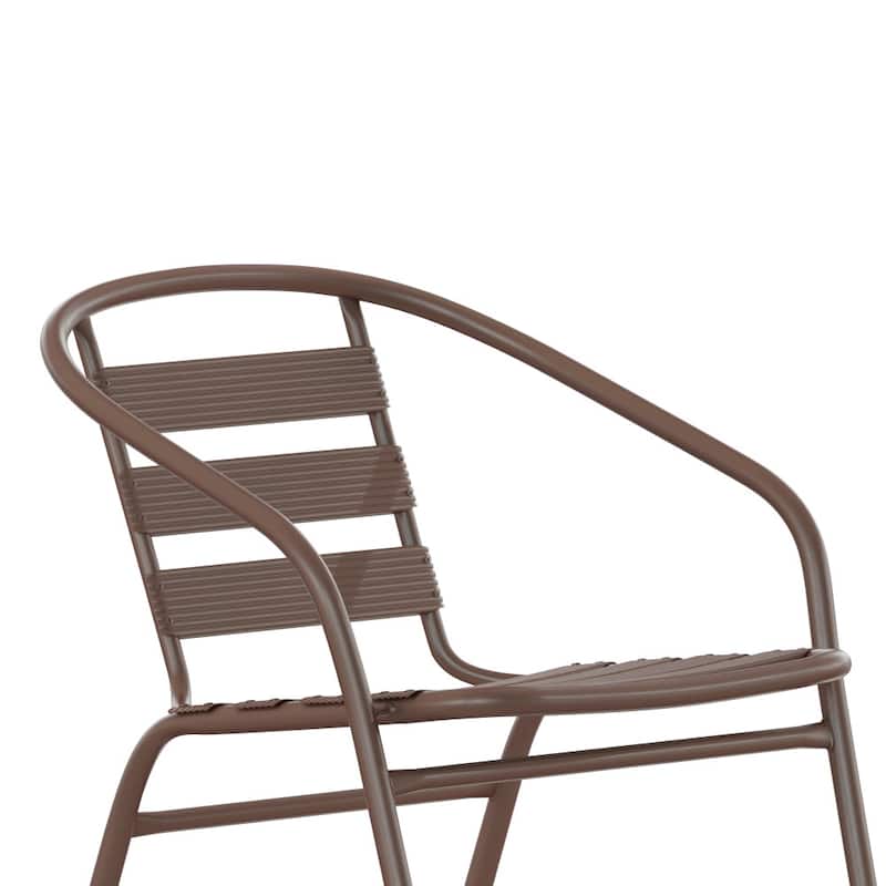 Metal Restaurant Stack Chair with Aluminum Slats