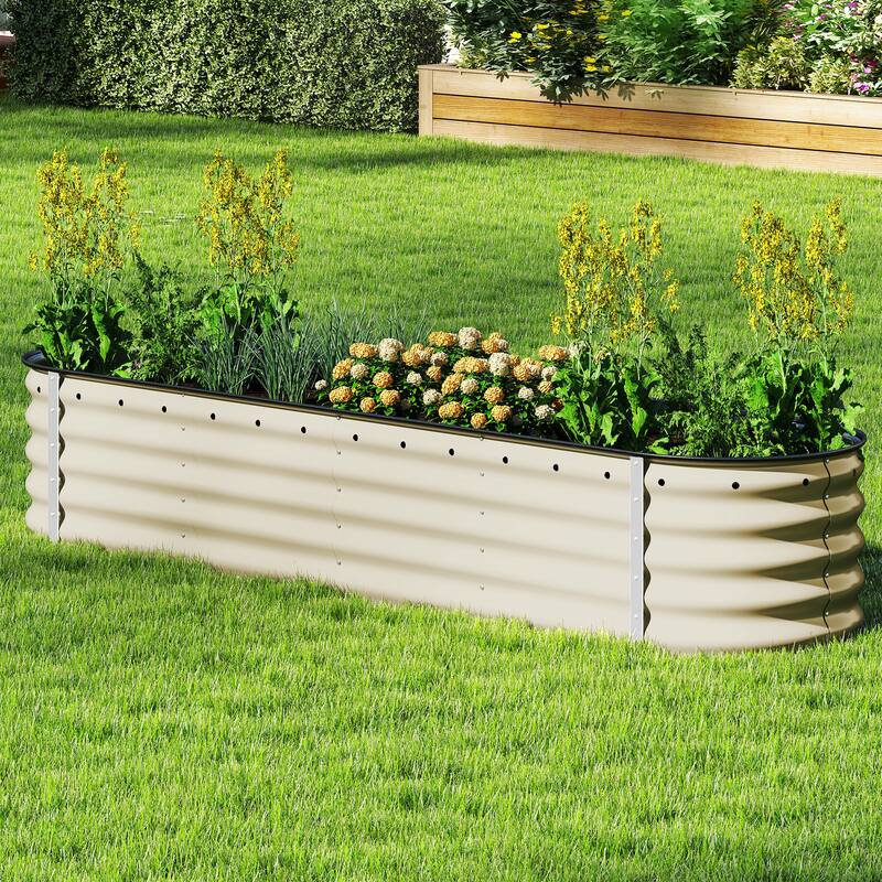 Moasis Oval Metal Outdoor Raised Garden Bed