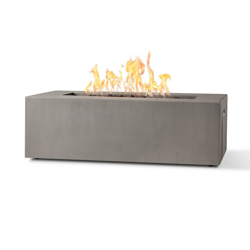 Provo Casual Rectangle Natural Gas Fire Table in Flint by Jensen - 60 x 30 x 19