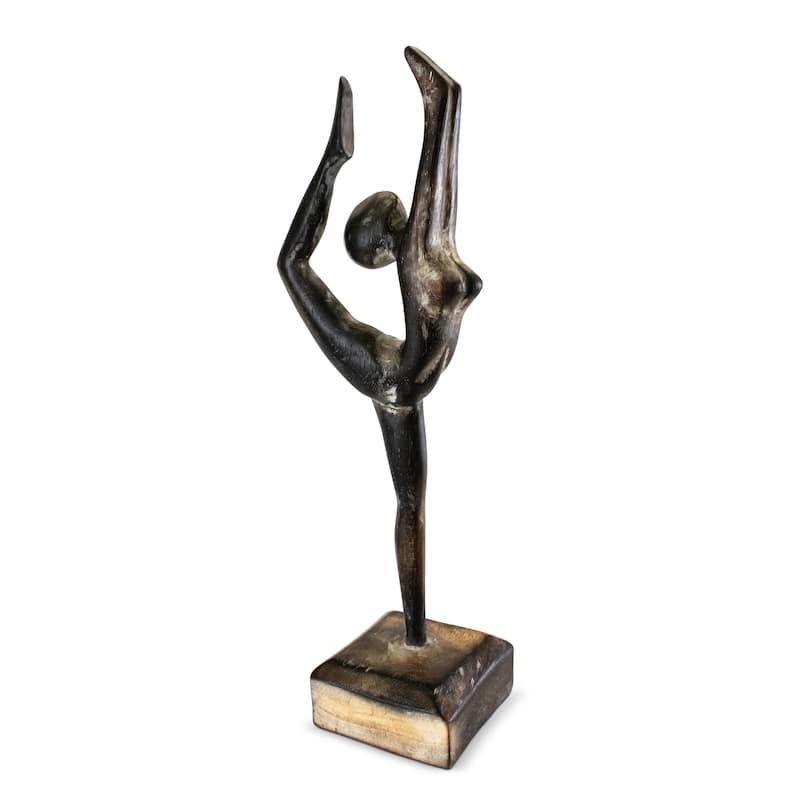 12" Wooden Handmade Abstract Ballet Dancer Sculpture Statue Handcrafted Gift Art Decor Figurine Accent Hand Carved