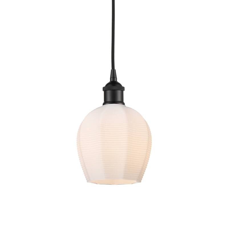 Innovations Lighting 616-1P-10-6 Norfolk Pendant Norfolk 6" Wide Mini - Matte Black / Matte White