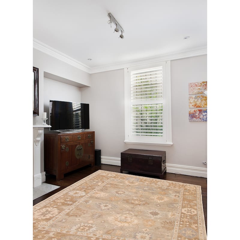 ECARPETGALLERY Hand-knotted Oushak Light Grey Wool Rug - 8'1 x 9'11