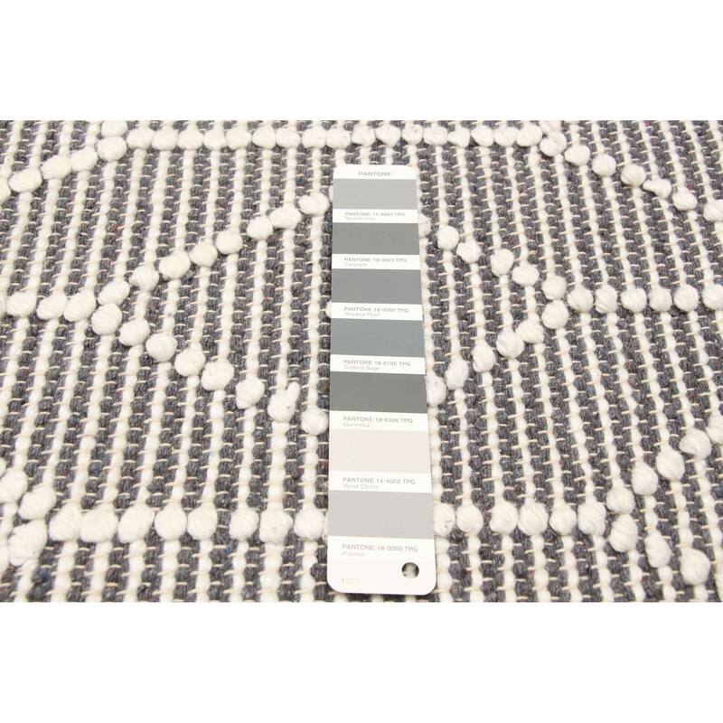 ECARPETGALLERY Braid weave Sienna Grey Wool Rug - 6'0 x 8'11