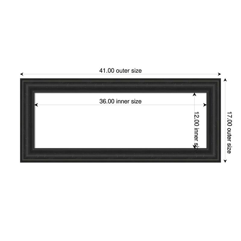 Amanti Art Shipwreck Black Framed Dry Erase Magnetic Board - 41 x 17 in - Shipwreck Black
