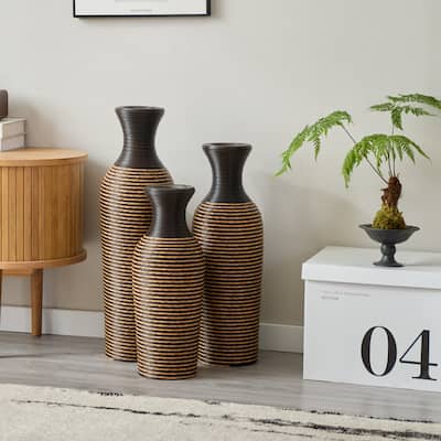 3-Piece Set Decorative Floor Vases, Floor Vases With High Independent Flower Racks, Artificial Vine Vases, Pvc Floor Vases