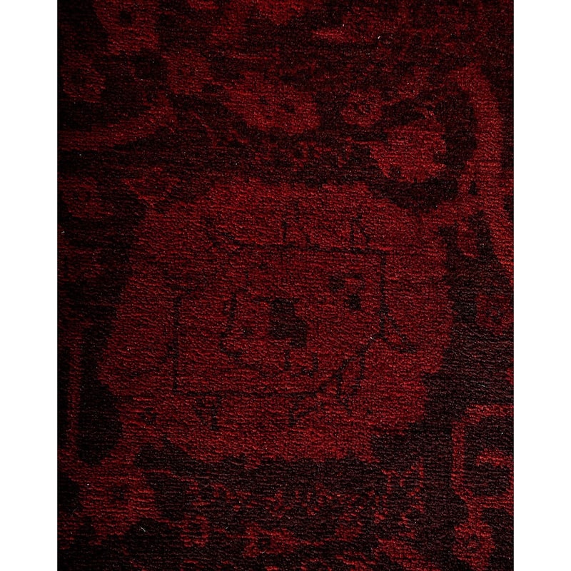 Overton Hand Knotted Wool Vintage Inspired Modern Contemporary Overdyed Brown Runner Rug - 2' 7" x 16' 4"