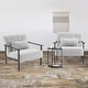 preview thumbnail 22 of 46, MCombo set of 2 Modern Accent, Ergonomics Lounge Chair for Living Room, Chenille, HQ417 Silver White
