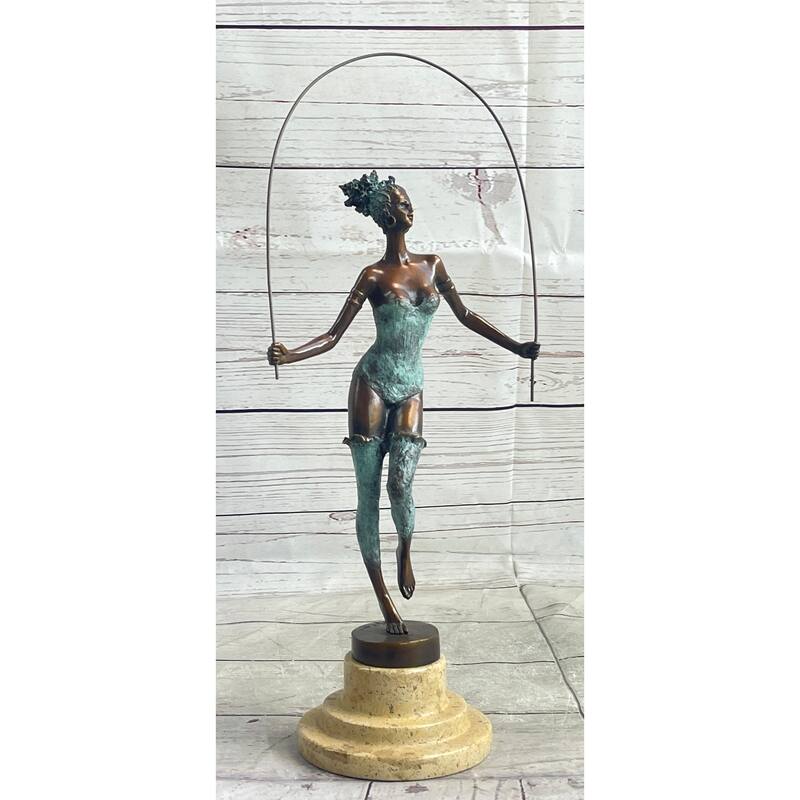 Original Milo Multi Color Patina Jump Rope Girl Bronze Sculpture By Milo Statue